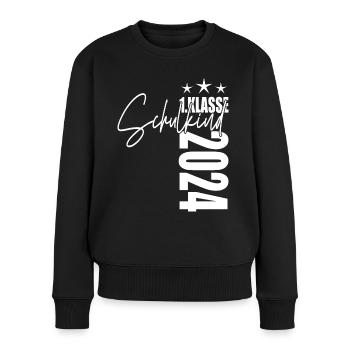 Schulkind 2024 - Frauen Premium Bio Pullover - Schwarz - Vorne - Julia (174cm)