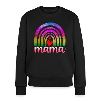 Regenbogen Mama - Frauen Premium Bio Pullover - Schwarz - Vorne - Julia (174cm)