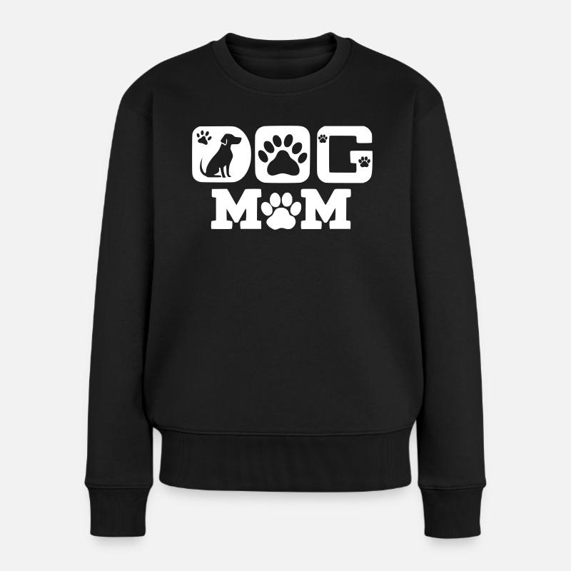 Dog Mom - Frauen Premium Bio Pullover - Schwarz