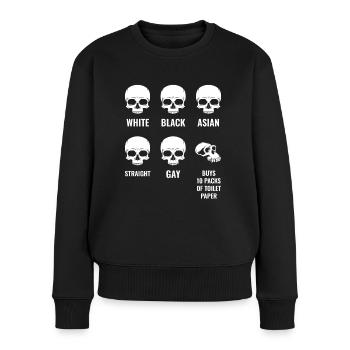 Anti-racism statement - Women's Premium Organic Jumper - black - Front - Julia (174cm)
