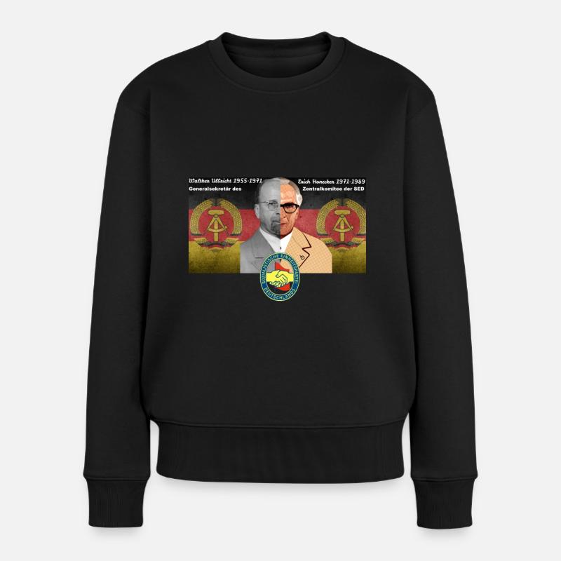 Ulbricht Honecker Halbportrait SED - Frauen Premium Bio Pullover - Schwarz