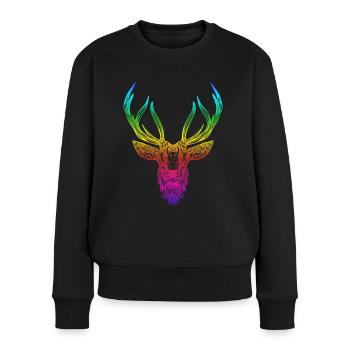 Colorful deer rainbow color twelve- - Women's Premium Organic Jumper - black - Front - Julia (174cm)