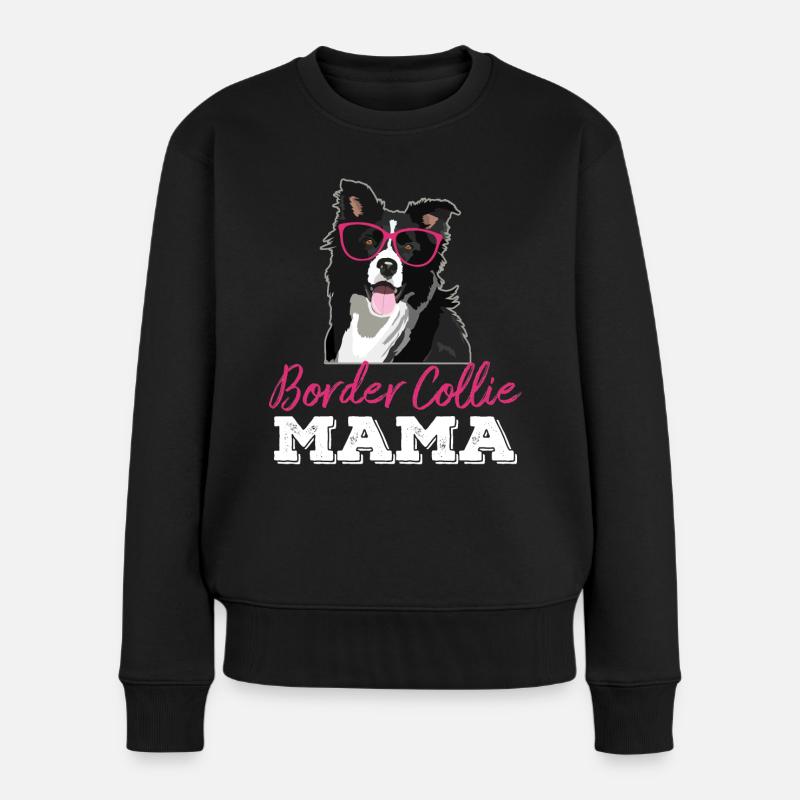 Cadeau Maman Propriétaire Border Collie Lunettes - Pull Premium bio Femme - noir