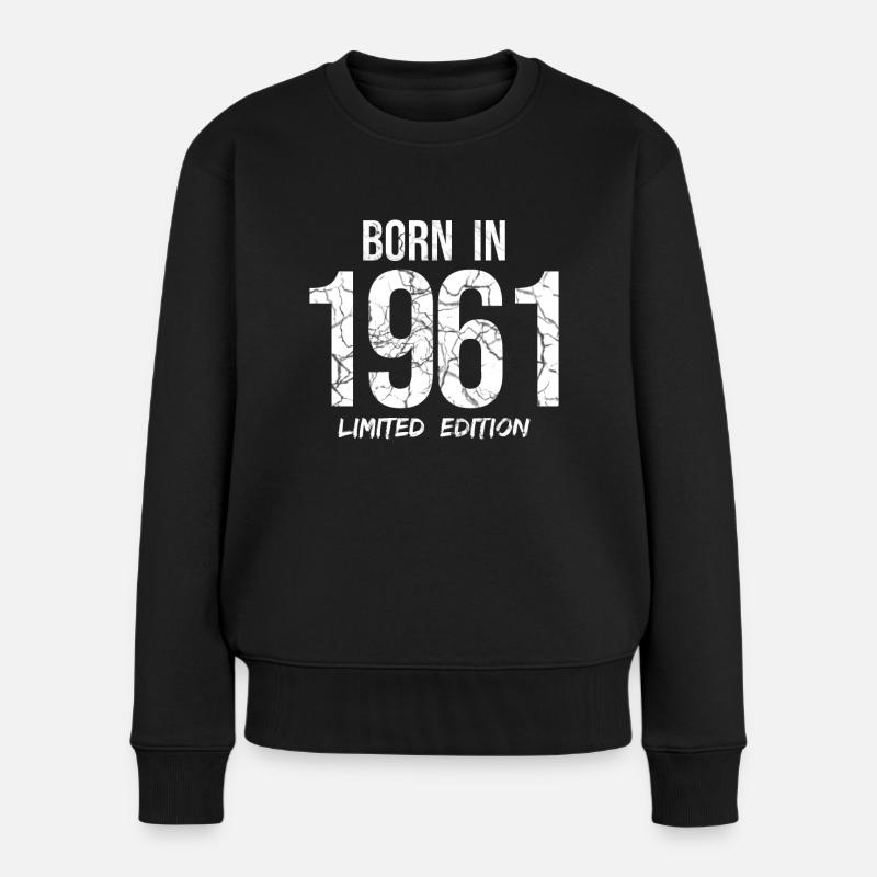 60e anniversaire - BORN IN 1961 LIMITED EDITION - Pull Premium bio Femme - noir