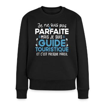 Guide touristique touriste cadeau métier humour - Pull Premium bio Femme - noir - Devant - Julia (174cm)