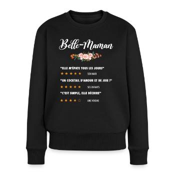 belle maman citation fleurs critique film drôle - Pull Premium bio Femme - noir - Devant - Julia (174cm)