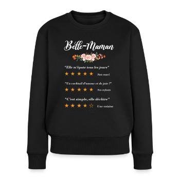 belle maman citation fleurs critique film drôle - Pull Premium bio Femme - noir - Devant - Julia (174cm)