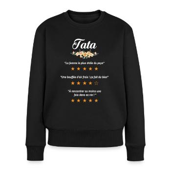 tata citation fleurs critique film drôle tante - Pull Premium bio Femme - noir - Devant - Julia (174cm)