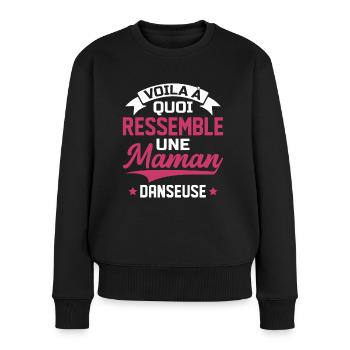 cadeau var1 danseuse passion danse humour - Pull Premium bio Femme - noir - Devant - Julia (174cm)