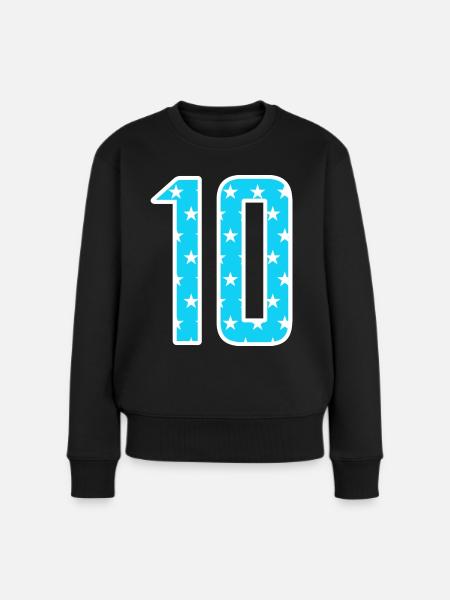 10 Zahl Trikotnummer Team - Frauen Premium Bio Pullover - Schwarz