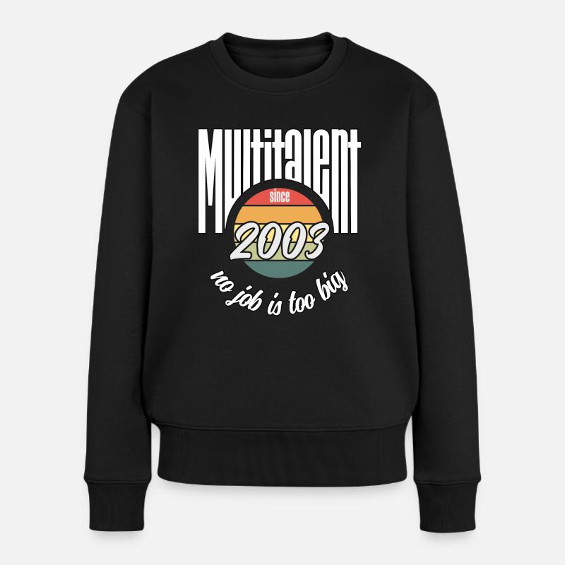 Multi-talent since 2003. Funny vintage - Women's Premium Organic Jumper - black