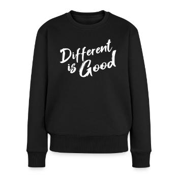 Différent est bon - Pull Premium bio Femme - noir - Devant - Julia (174cm)