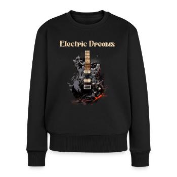 Electric Dreams Lustiges Zitat Gitarrenlehrer - Frauen Premium Bio Pullover - Schwarz - Vorne - Julia (174cm)