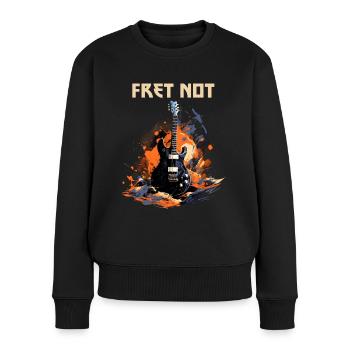 Fret Pas Drôle Citation Professeur De Guitare - Pull Premium bio Femme - noir - Devant - Julia (174cm)