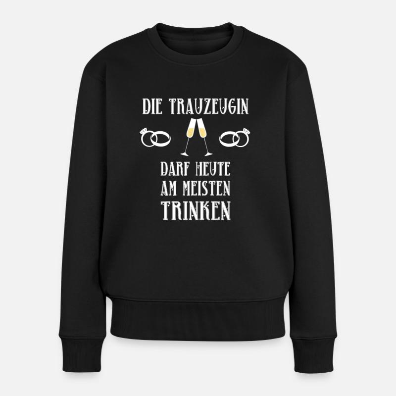 Trauzeugin Junggesellenabschied Frauen Hochzeit - Frauen Premium Bio Pullover - Schwarz