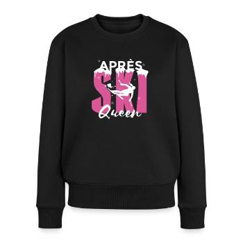 Apres Ski Queen Skifahrerin Damen Skifahren Spruch - Frauen Premium Bio Pullover - Schwarz - Vorne - Julia (174cm)