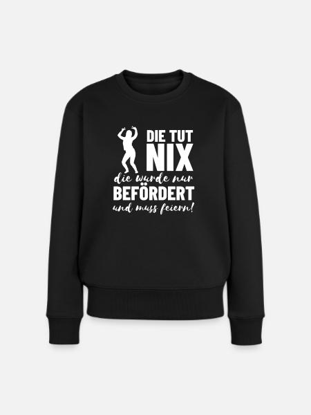 Beförderung Kollegin Chefin - Frauen Premium Bio Pullover - Schwarz