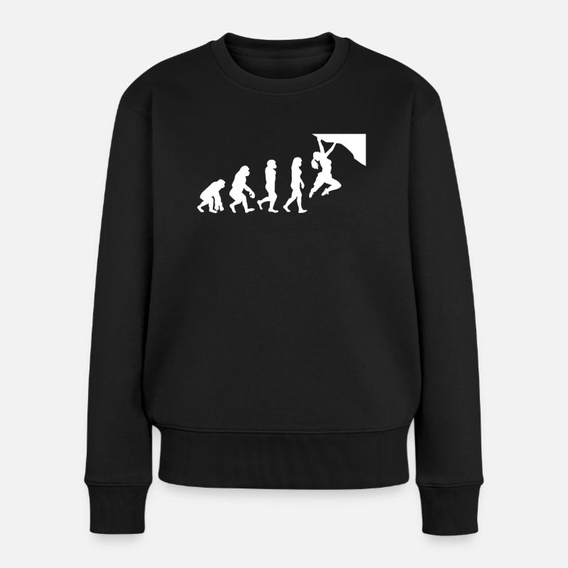 Bouldern Bergsteigerin Freiklettern Klettern Frau - Frauen Premium Bio Pullover - Schwarz