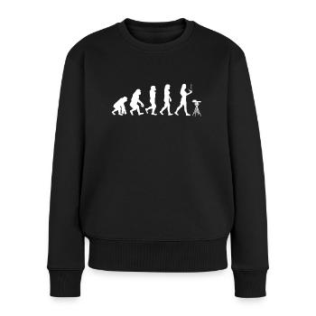 Pfeifen Raucherin Pfeife Tabak rauchen - Frauen Premium Bio Pullover - Schwarz - Vorne - Julia (174cm)