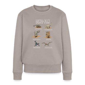 Dino Friends Dinosaur Fans Tyrannosaurus Motif - Women's Premium Organic Jumper - taupe - Front - Julia (174cm)