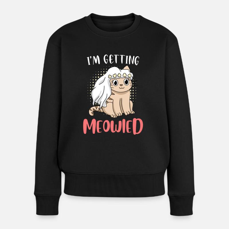 Je me marie Rigolo chat chat - Pull Premium bio Femme - noir