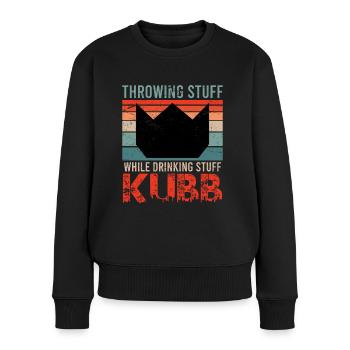 Les échecs vikings Sort Throwing Stuff Drinking - Pull Premium bio Femme - noir - Devant - Julia (174cm)