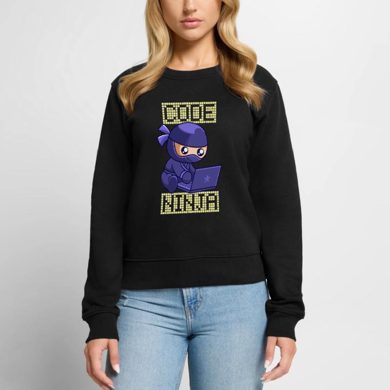 Code Ninja Coder Sofware développeur programmeur Pull Premium bio Femme