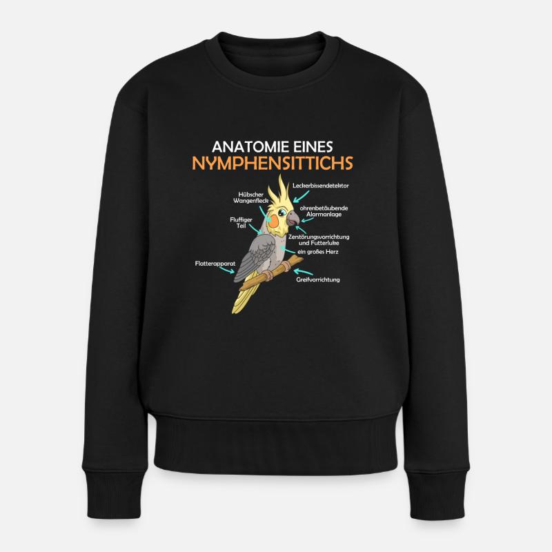 Nymphensittich - Frauen Premium Bio Pullover - Schwarz