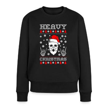 Heavy Metal Christmas Nikolaus Weihnachten - Frauen Premium Bio Pullover - Schwarz - Vorne - Julia (174cm)