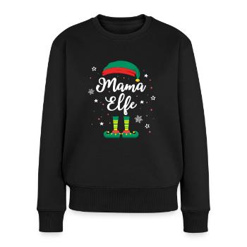 Weihnachten Mama Elfe Familie Geschenkidee - Frauen Premium Bio Pullover - Schwarz - Vorne - Julia (174cm)