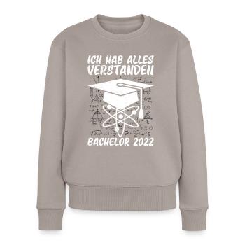 Bachelor 2022 alles verstanden Bachelorabschluss - Frauen Premium Bio Pullover - Taupe - Vorne - Julia (174cm)