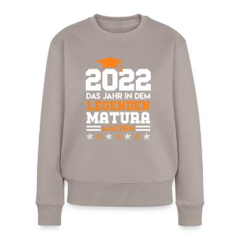 Matura 2022 - Frauen Premium Bio Pullover - Taupe - Vorne - Julia (174cm)