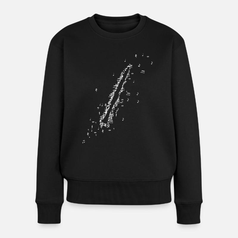 Klarinette Klarinetten Musiknoten Blasinstrument - Frauen Premium Bio Pullover - Schwarz