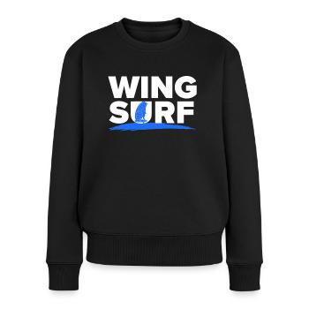 Wing Surf Wing Foil Wingsurf - Frauen Premium Bio Pullover - Schwarz - Vorne - Julia (174cm)