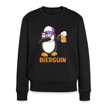 Beerguin Bier Pinguin Party Festival - Frauen Premium Bio Pullover - Schwarz - Vorne - Julia (174cm)