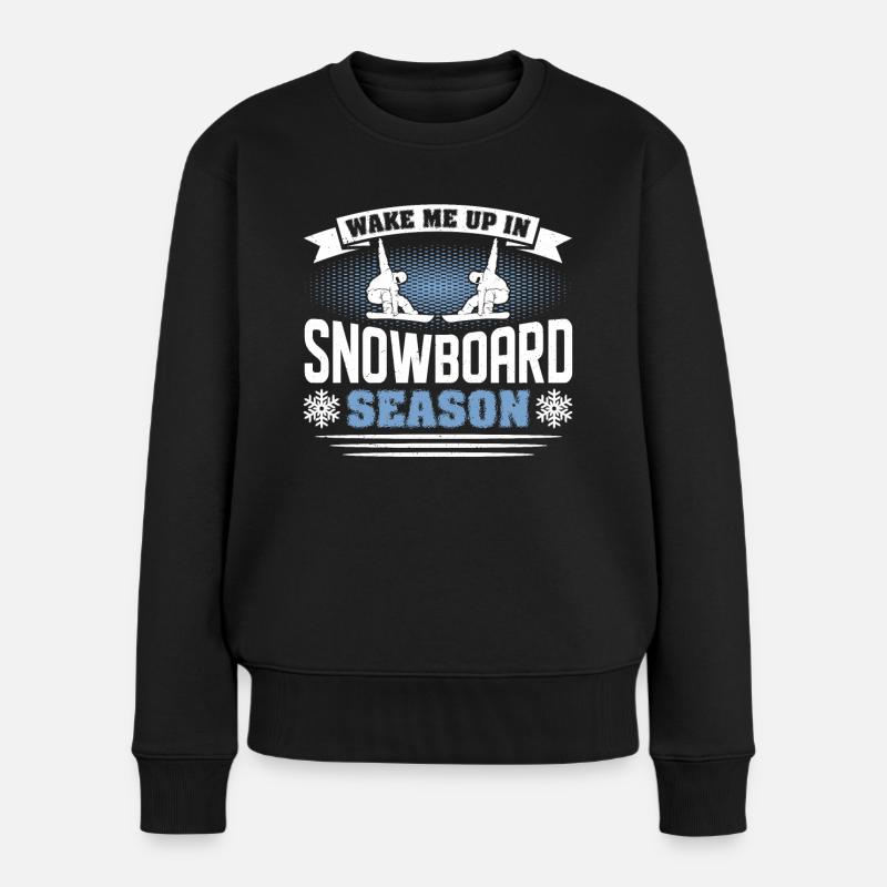 Snowboarder Snowboarden Snowboard - Frauen Premium Bio Pullover - Schwarz