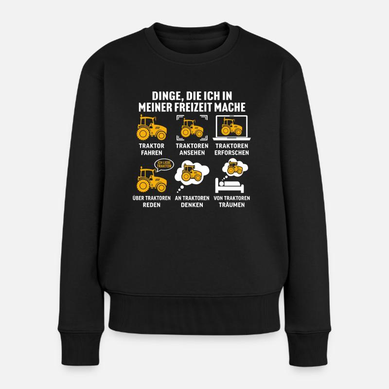 geschenk für landwirte mit traktor traktor fahren - Frauen Premium Bio Pullover - Schwarz