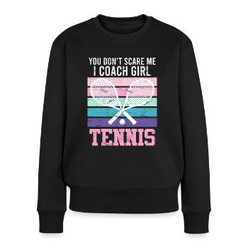 Tennistrainerin I coach Girl Tennis - Frauen Premium Bio Pullover - Schwarz - Vorne - Julia (174cm)