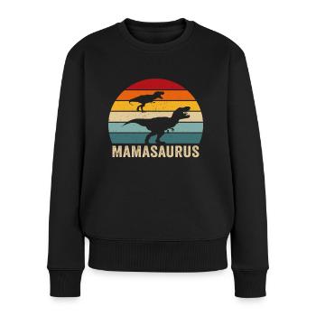 Retro mamasaurus mama dino dinosaur mother - Women's Premium Organic Jumper - black - Front - Julia (174cm)