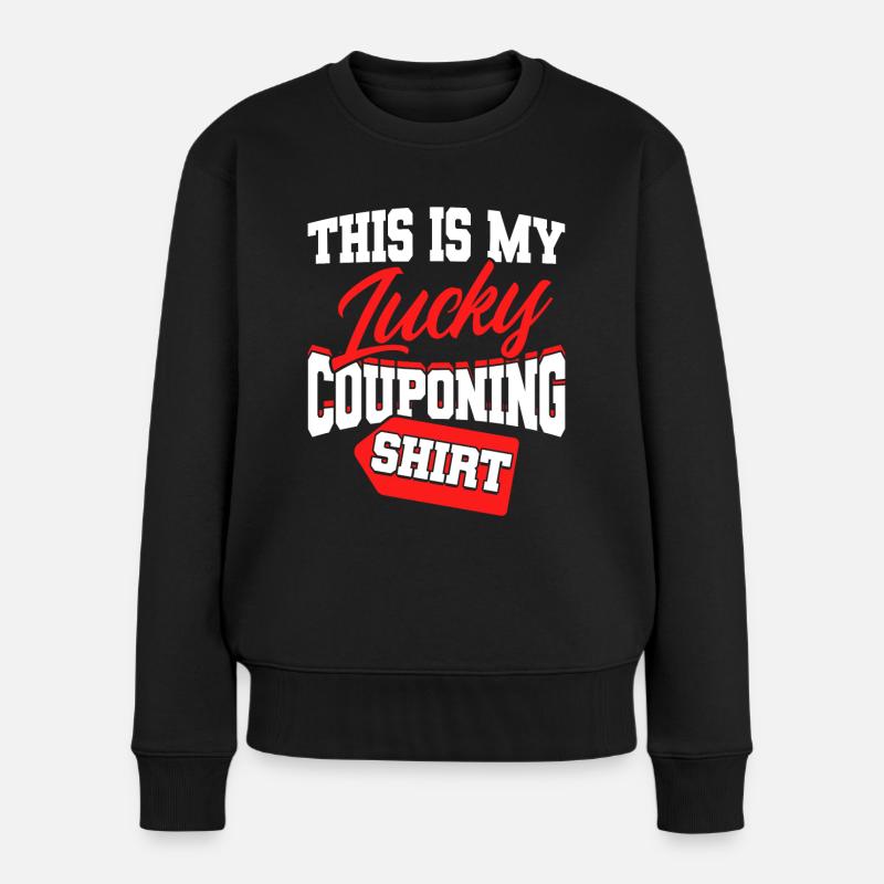 Gutschein Shopper Rabatt Couponer Rabattverkauf - Frauen Premium Bio Pullover - Schwarz