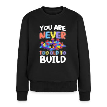 Bauen Klemmbaustein Baustein - Frauen Premium Bio Pullover - Schwarz - Vorne - Julia (174cm)