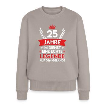 Dienstjubiläum 25 Jahre Firmenjubiläum - Frauen Premium Bio Pullover - Taupe - Vorne - Julia (174cm)