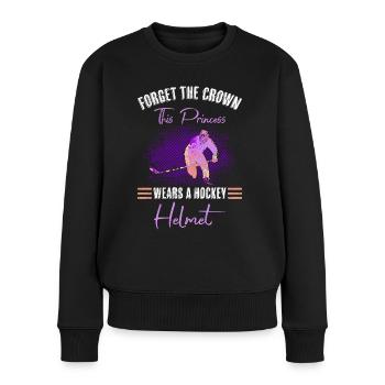 Le hockey sur glace oublie que la princesse héritière porte un casque - Pull Premium bio Femme - noir - Devant - Julia (174cm)