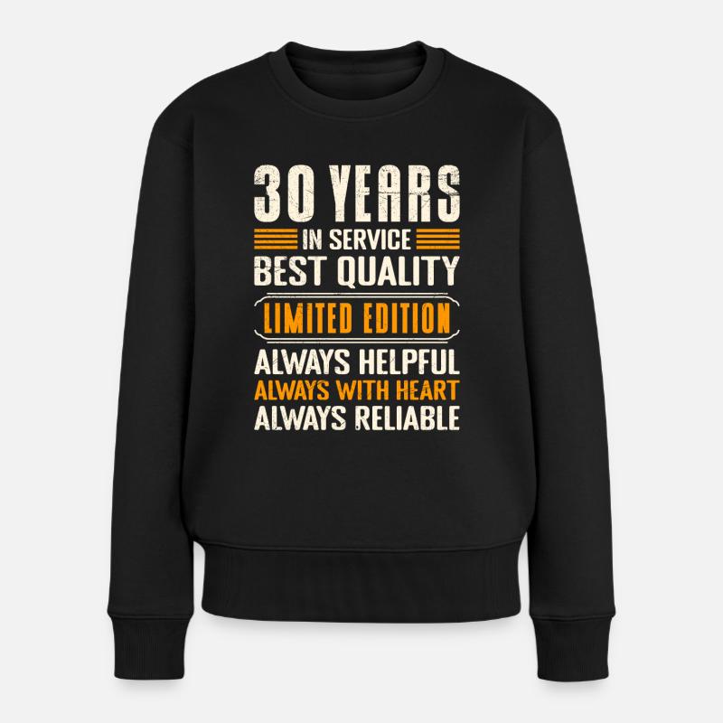 30 Jahre Dienstjubiläum 30 Jahre Arbeit - Frauen Premium Bio Pullover - Schwarz