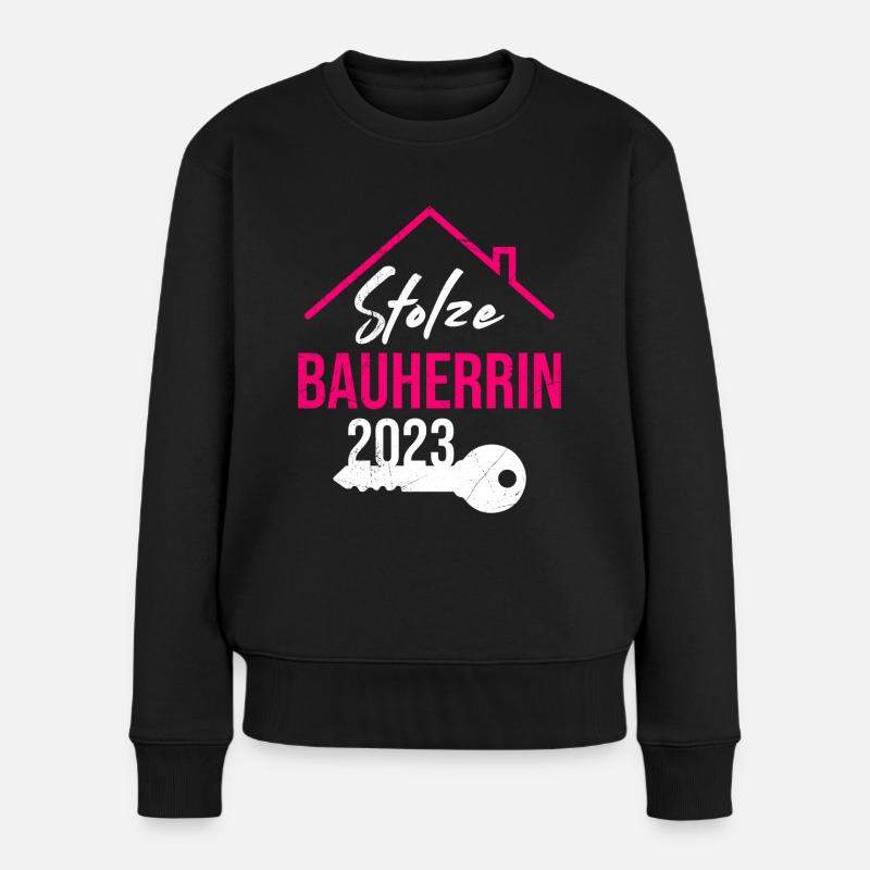 Stolze Bauherrin 2023 - Frauen Premium Bio Pullover - Schwarz