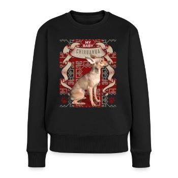 Chihuahua, dicton drôle - Pull Premium bio Femme - noir - Devant - Julia (174cm)