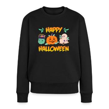 Happy Halloween - Frauen Premium Bio Pullover - Schwarz - Vorne - Julia (174cm)