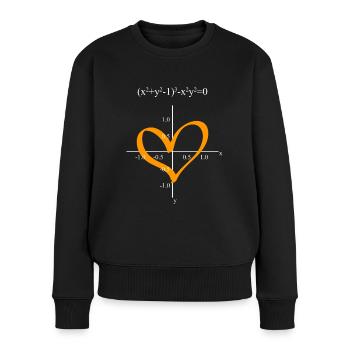 Lustige Mathe Gleichung Herz Funktion - Frauen Premium Bio Pullover - Schwarz - Vorne - Julia (174cm)