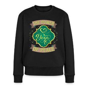Yoga, Paix, Le Pouvoir de la Paix, Dire - Pull Premium bio Femme - noir - Devant - Julia (174cm)