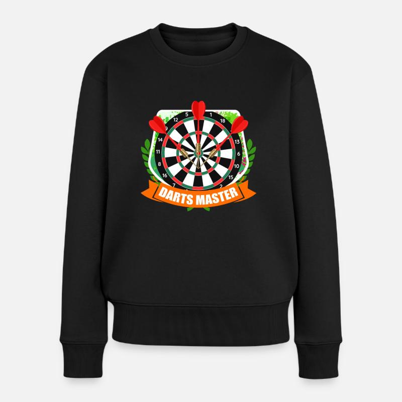 Darts Master Dartscheibe Dart Zubehör Dart - Frauen Premium Bio Pullover - Schwarz
